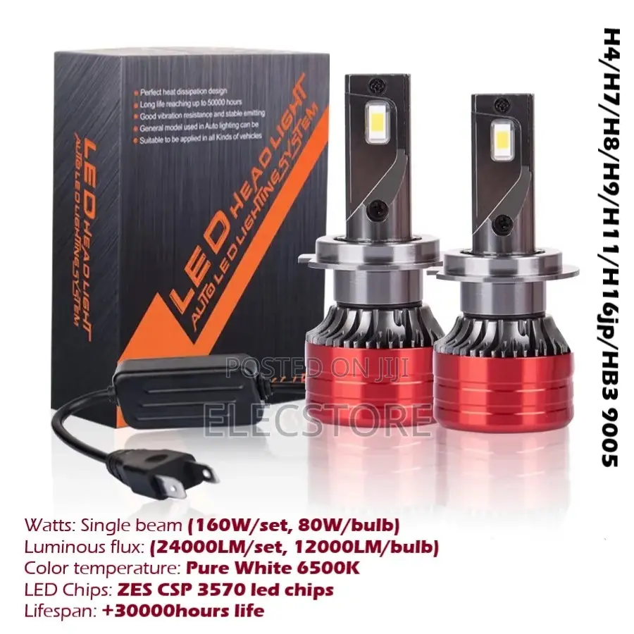 X16 Led Headlight Bulb 24000lm 160w H4 H7 H8 H9 H11 Hb3 9005