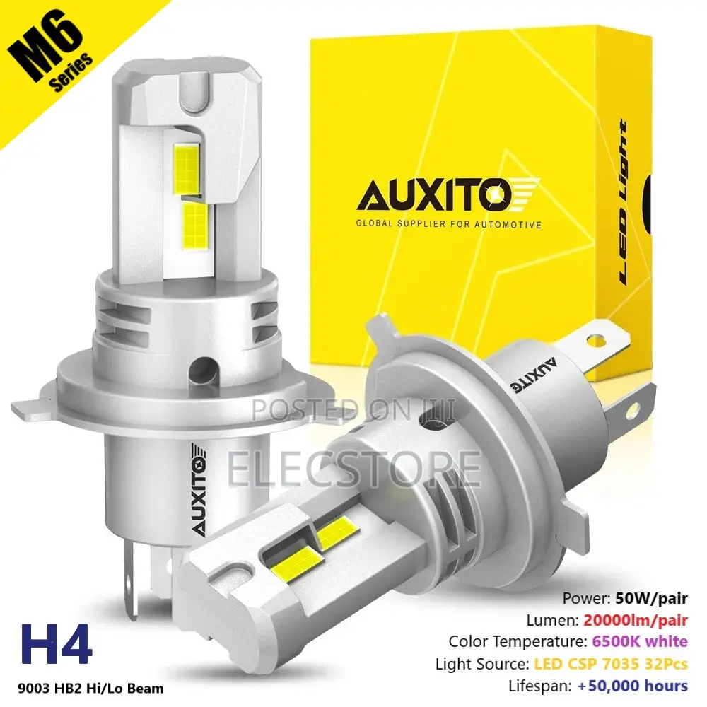 Auxito H4 Hb2 Hi/Lo Beam 50w 20000lm Fanless Led Headlight