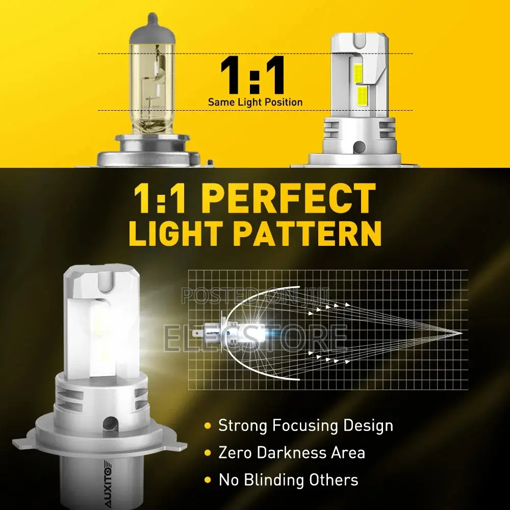 Auxito H4 Hb2 Hi/Lo Beam 50w 20000lm Fanless Led Headlight
