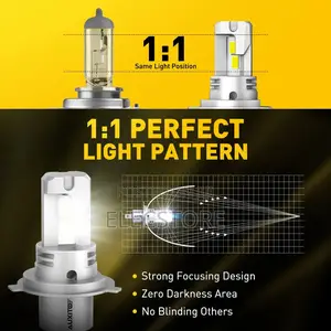 Auxito H4 Hb2 Hi/Lo Beam 50w 20000lm Fanless Led Headlight
