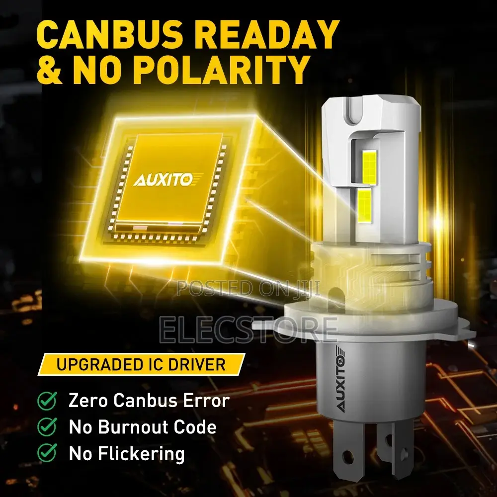 Auxito H4 Hb2 Hi/Lo Beam 50w 20000lm Fanless Led Headlight