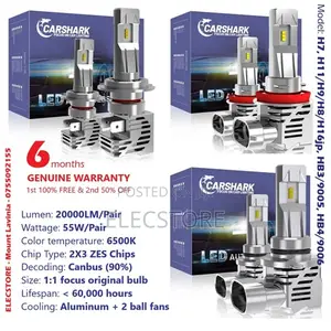 Photo - Carshark H7 H11 H8 H9 Hb3 9005 Headlight 20000lm 55w Bulbs