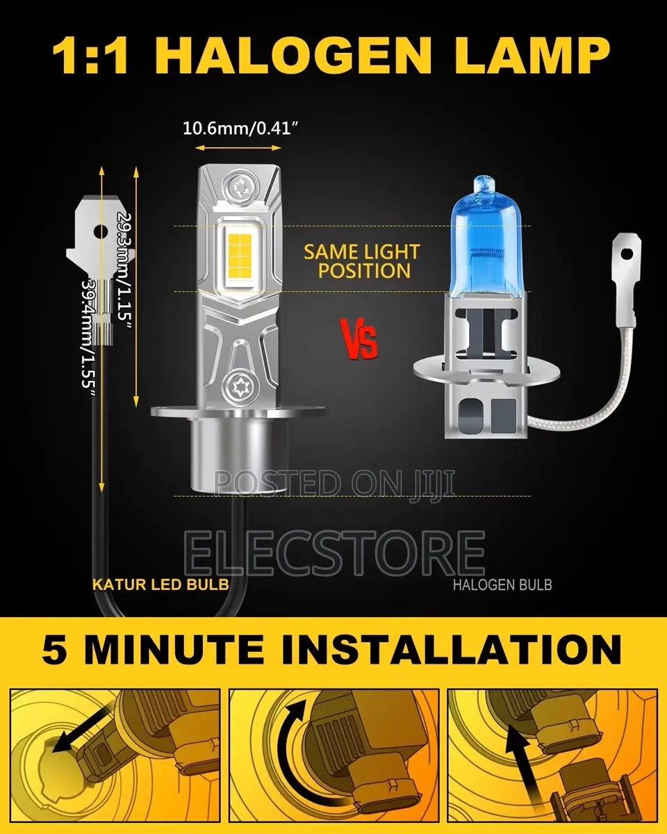 Katur H3 Led Bulb Head/Fog Light Canbus 12v White DRL