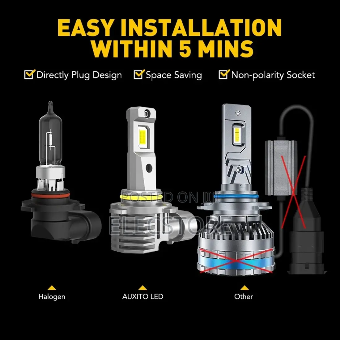 Auxito 9005 Hb3 H11 H9 H8 H16 Led 50w 16000lm Headlight Bulb