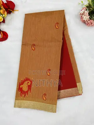Photo - Semi Cotton Embroidery Saree