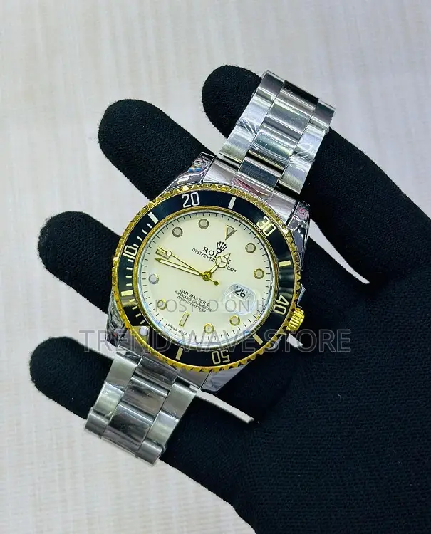 Rolex Sub Date - Sliver White Dial Men's Watch