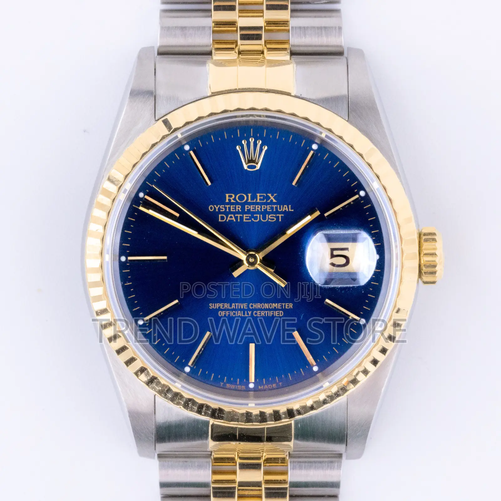 Rolex Oyster Date Silver - Gold Mix Blue Dial
