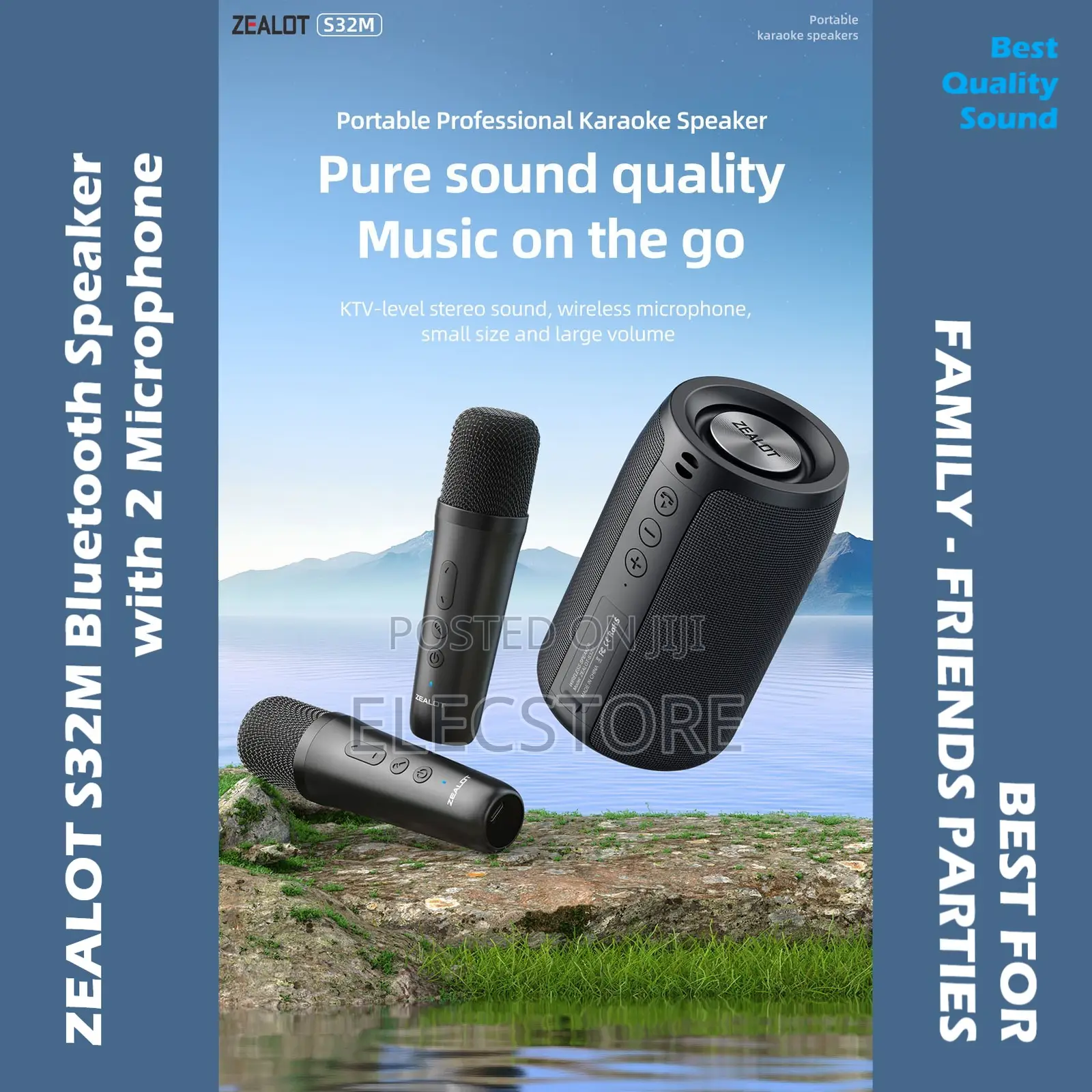 Zealot S32m Karaoke Bluetooth Speakers 2 Microphones Hi Bass