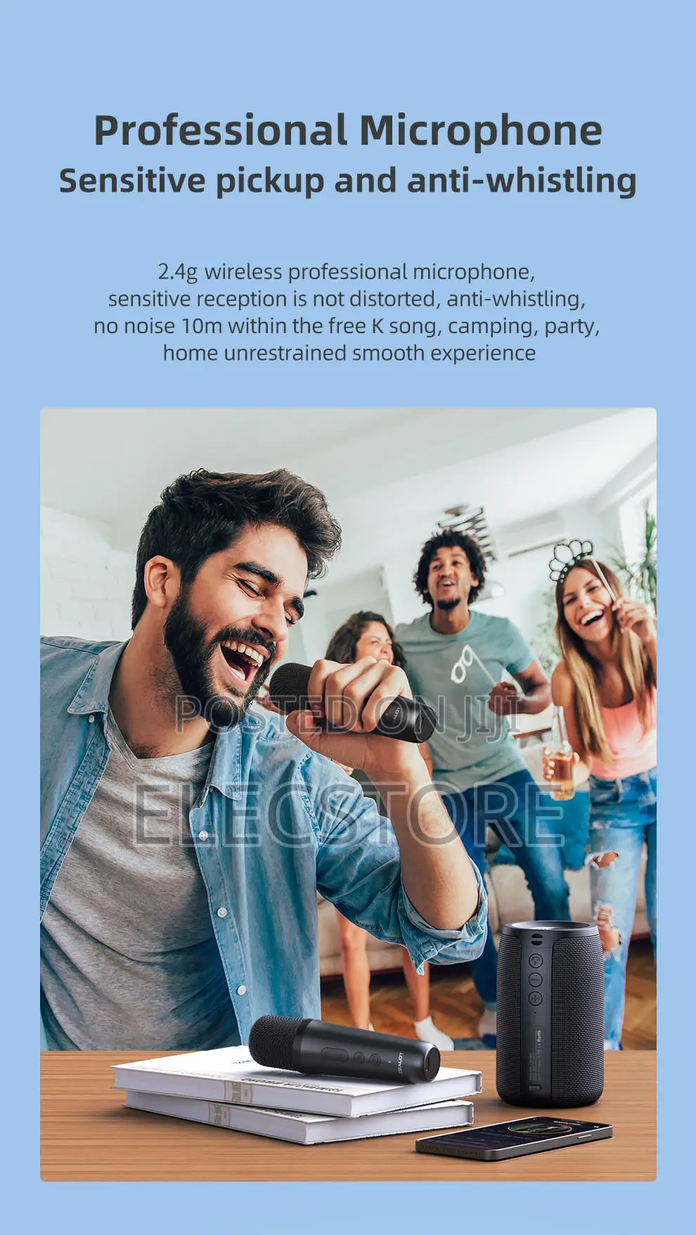 Zealot S32m Karaoke Bluetooth Speakers 2 Microphones Hi Bass