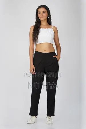 Photo - Women’S Slub Cigarette Straight Pants