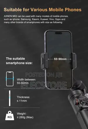 Axnen M02 3-Axis Gimbal Stabilizer Anti Shake Remote App