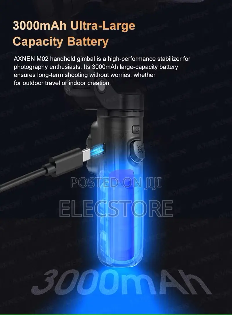 Axnen M02 3-Axis Gimbal Stabilizer Anti Shake Remote App