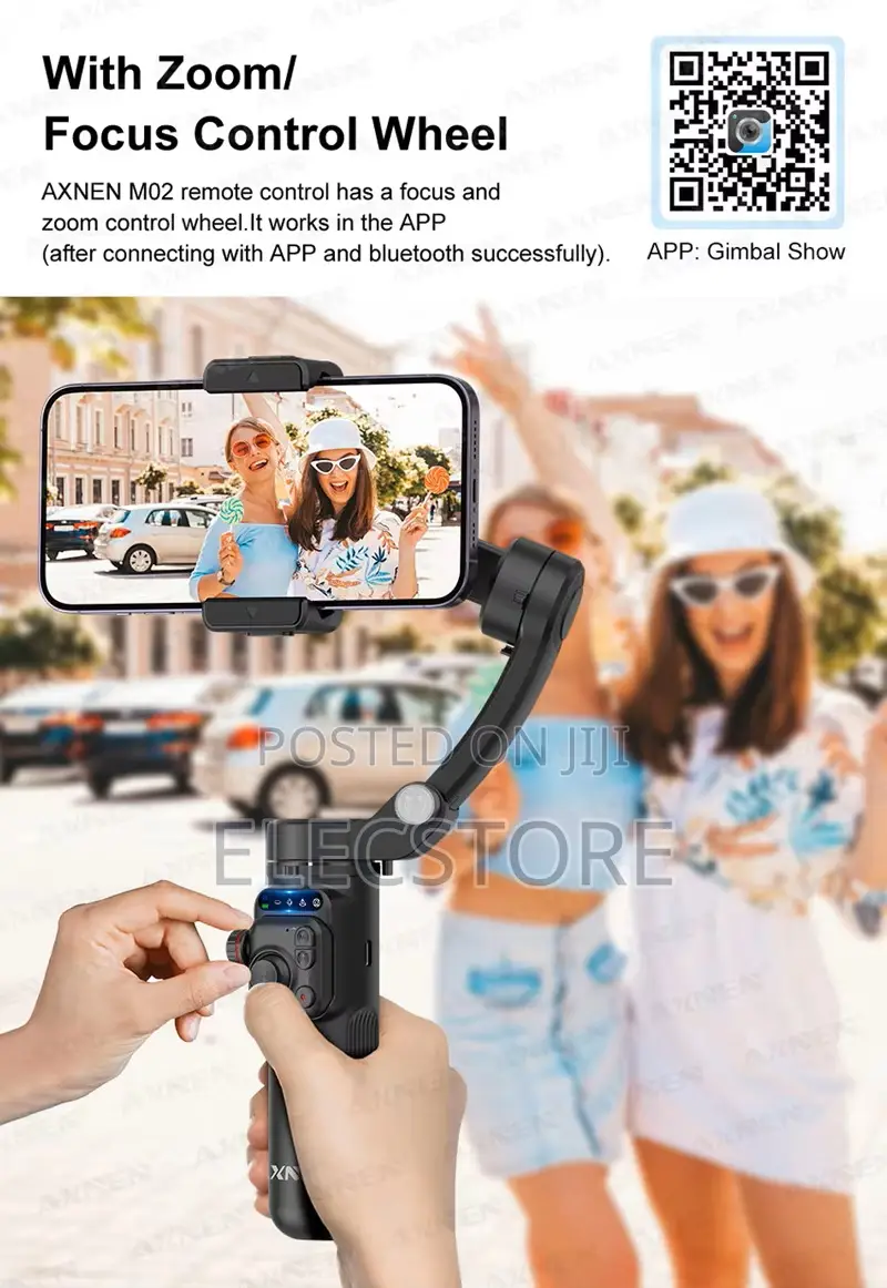 Axnen M02 3-Axis Gimbal Stabilizer Anti Shake Remote App