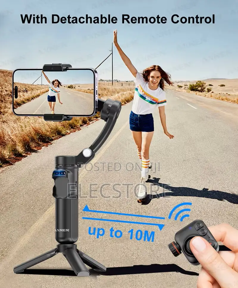 Axnen M02 3-Axis Gimbal Stabilizer Anti Shake Remote App