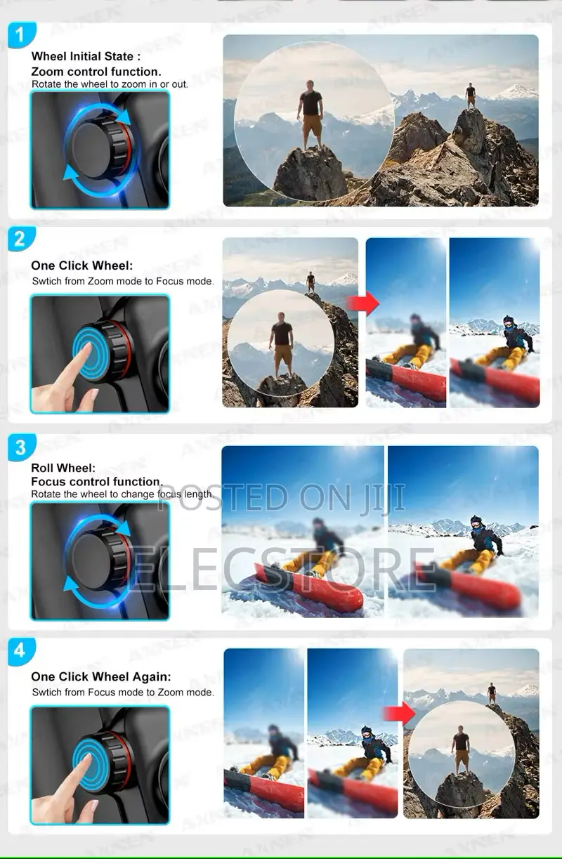 Axnen M02 3-Axis Gimbal Stabilizer Anti Shake Remote App