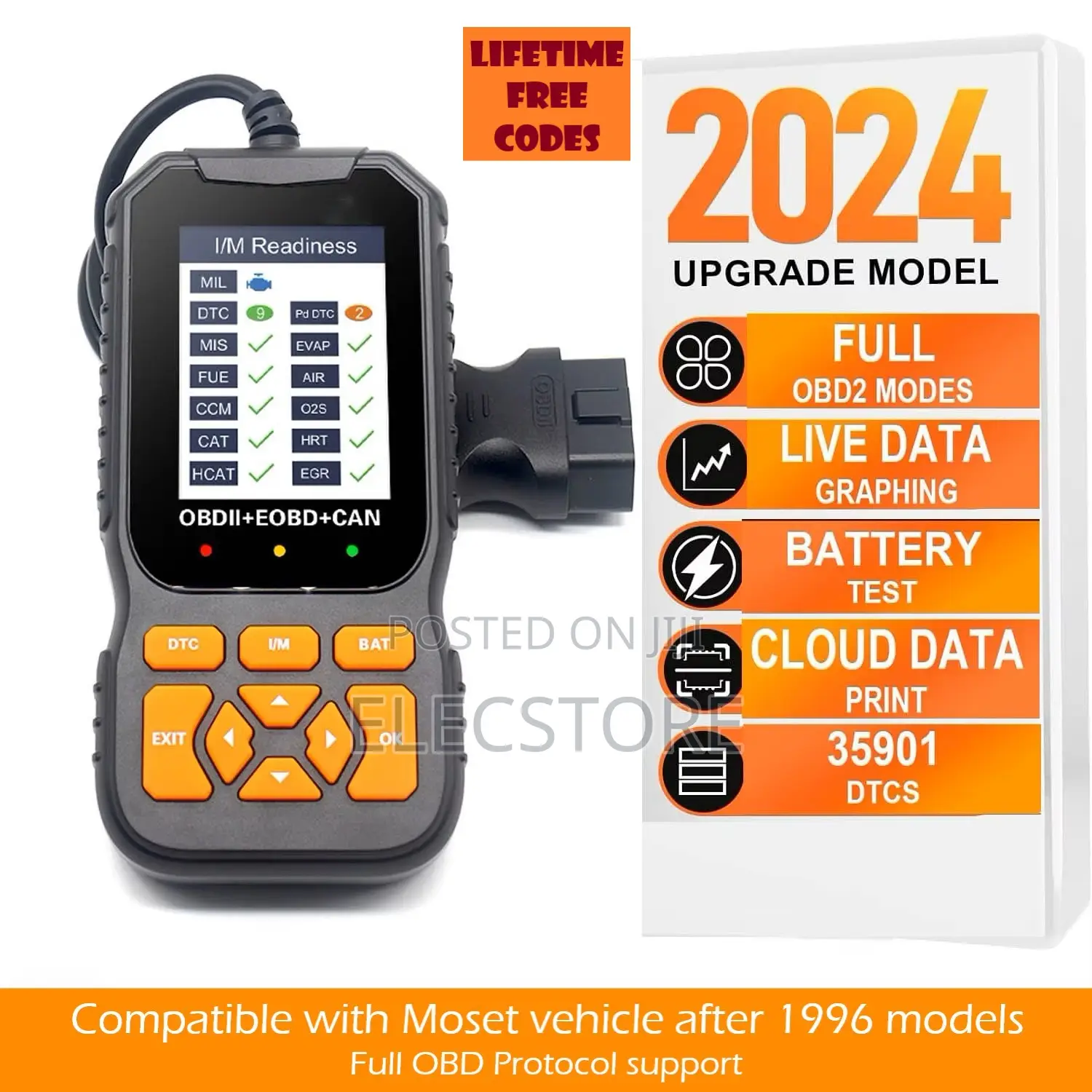 V520 Obd2 Engine Diagnostic Scanner Tool Lifetime Free Codes