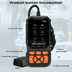 V520 Obd2 Engine Diagnostic Scanner Tool Lifetime Free Codes