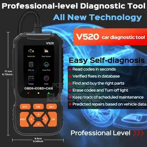 V520 Obd2 Engine Diagnostic Scanner Tool Lifetime Free Codes