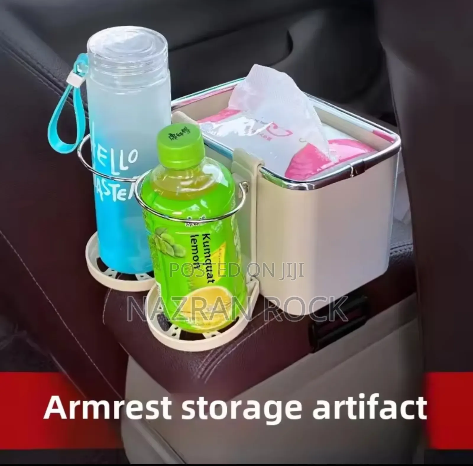 Car Armrest Storage Box Cup Holder Tissue Holder