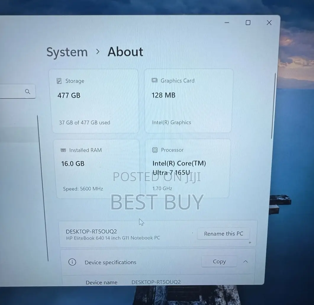 New Laptop HP EliteBook 640 G11 16GB Intel Core Ultra 7 SSHD+SSD 512GB