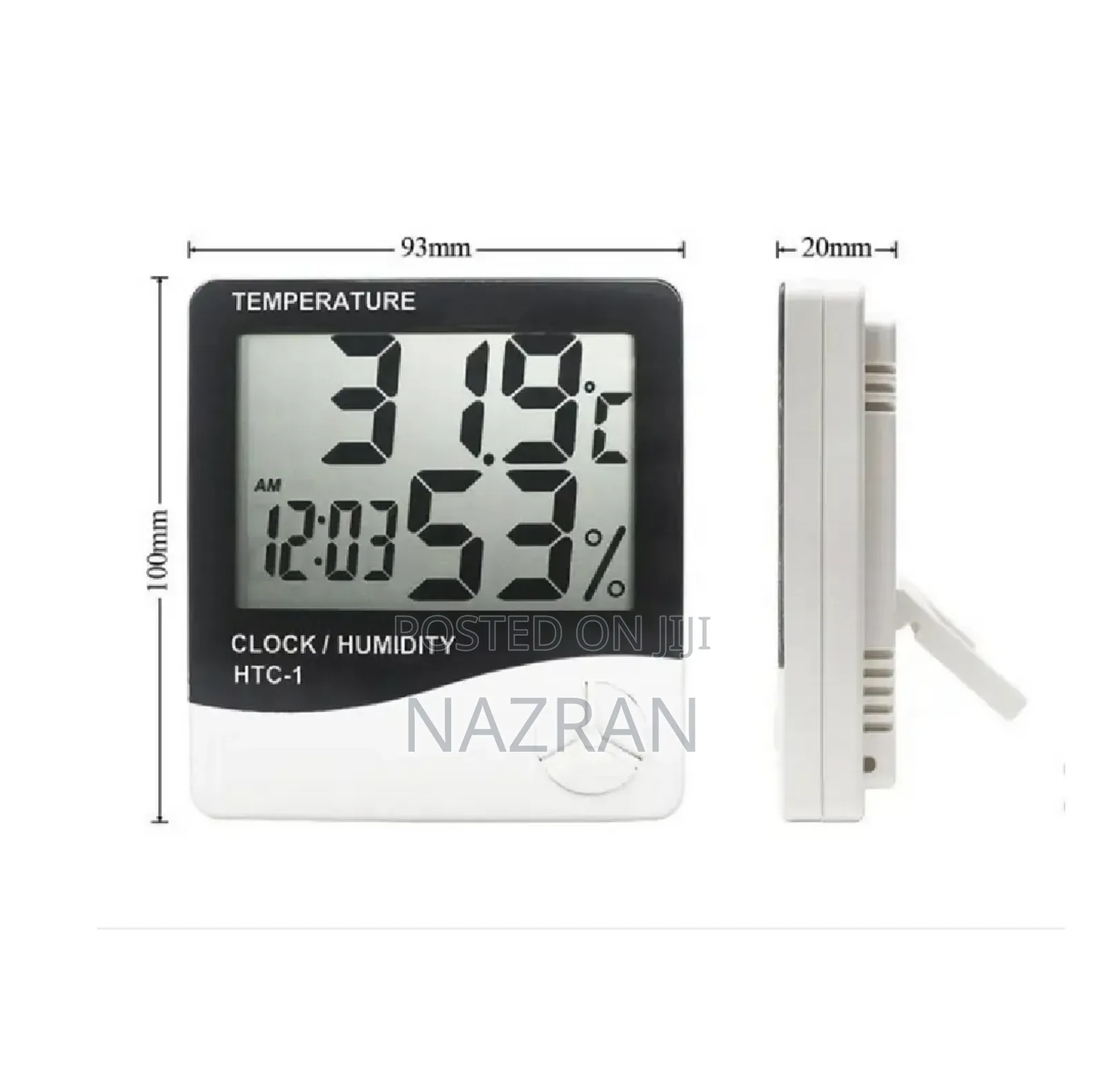 HTC Digital LCD Indoor Temperature Humidify Table Clock