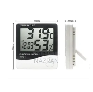 HTC Digital LCD Indoor Temperature Humidify Table Clock