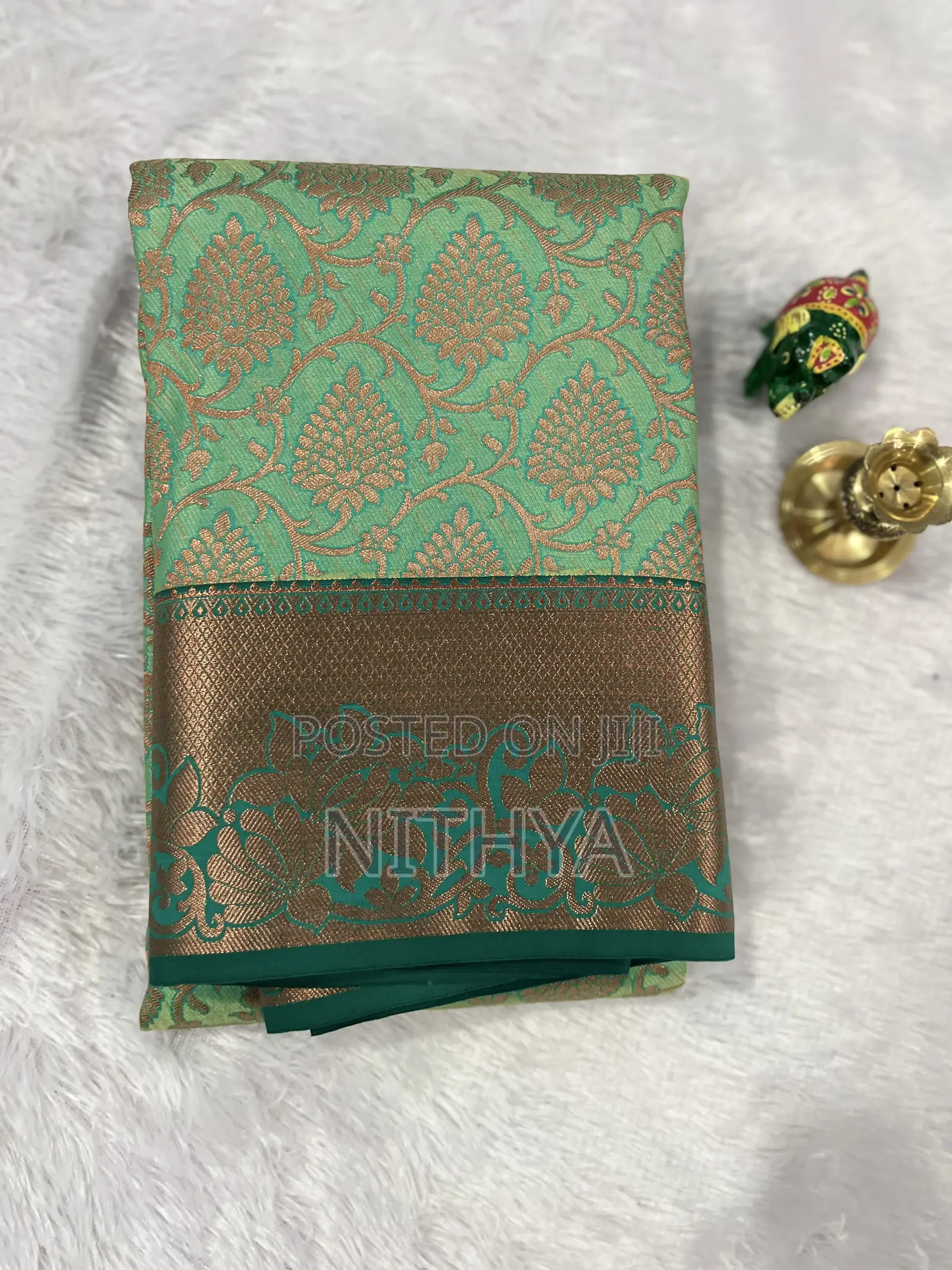 Wedding Collection/ Brocade Prince Copper Saree