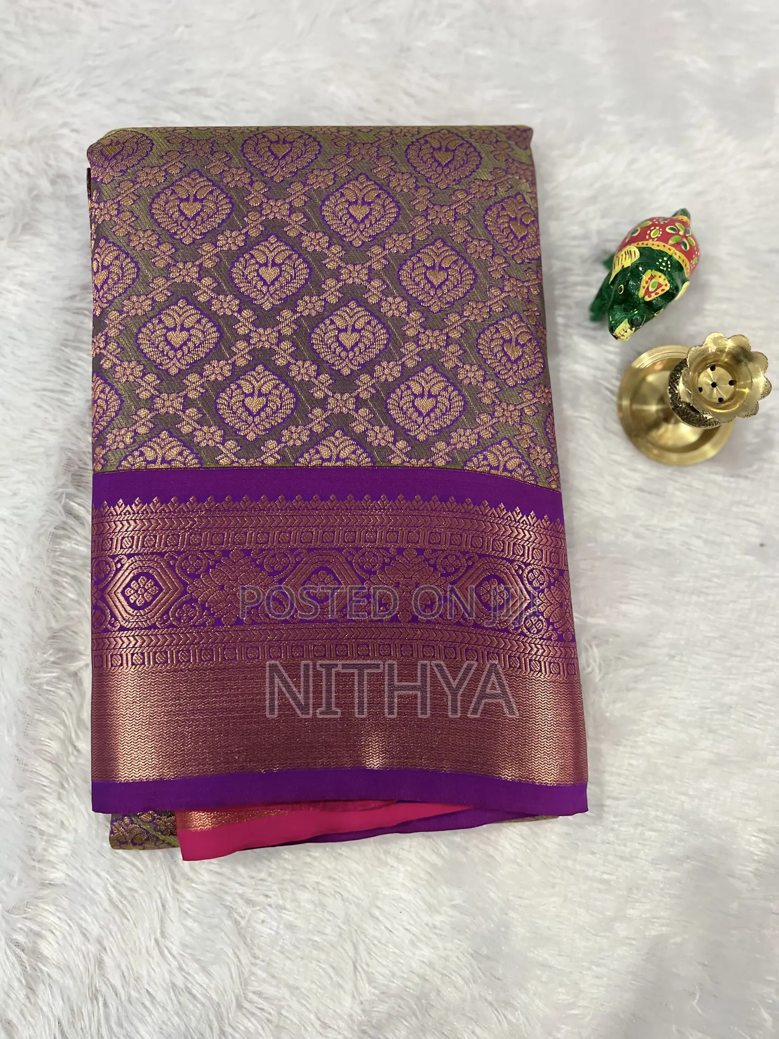 Wedding Collection/ Brocade Prince Copper Saree