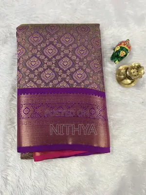 Wedding Collection/ Brocade Prince Copper Saree