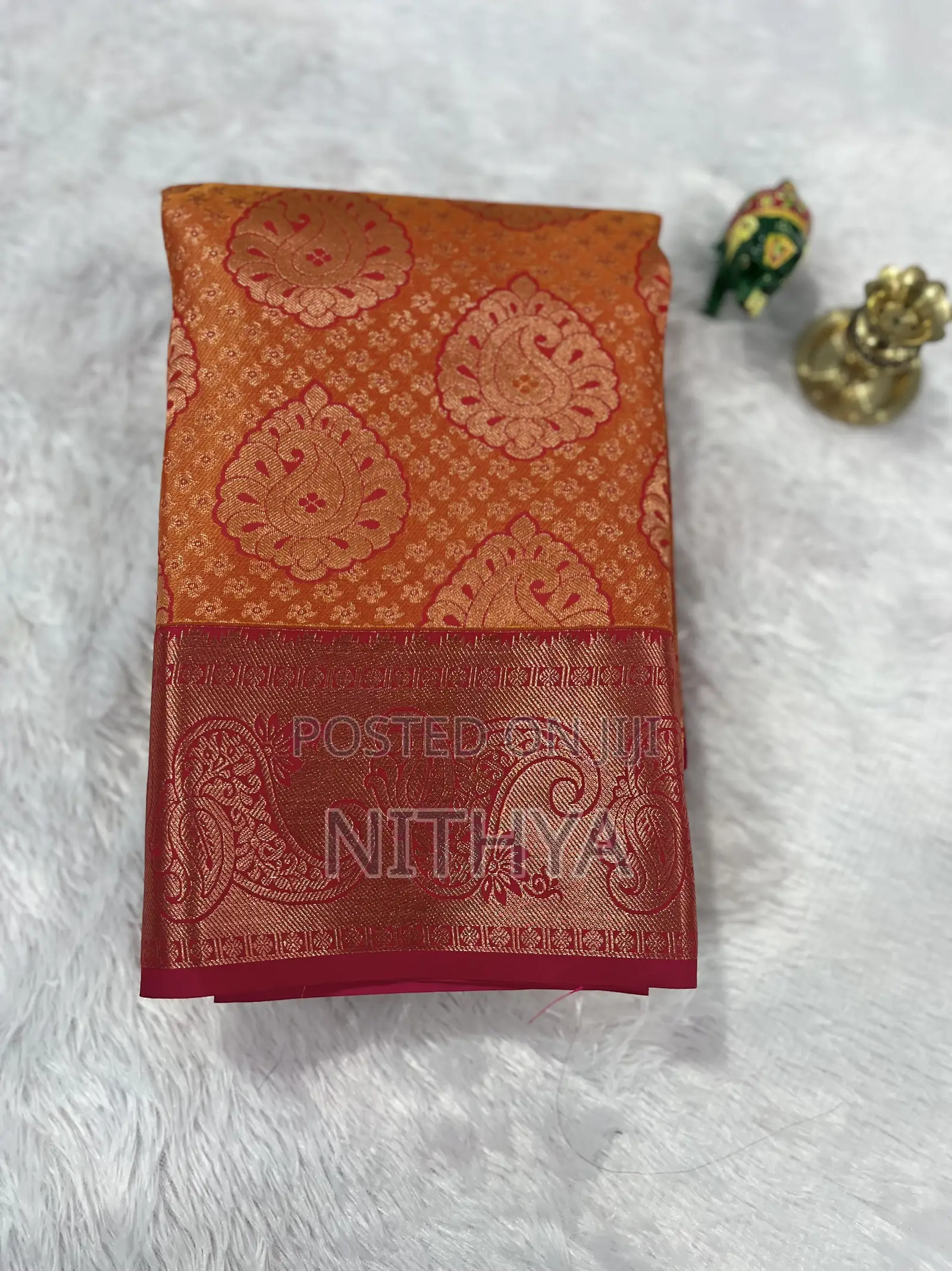 Wedding Collection/ Brocade Prince Copper Saree