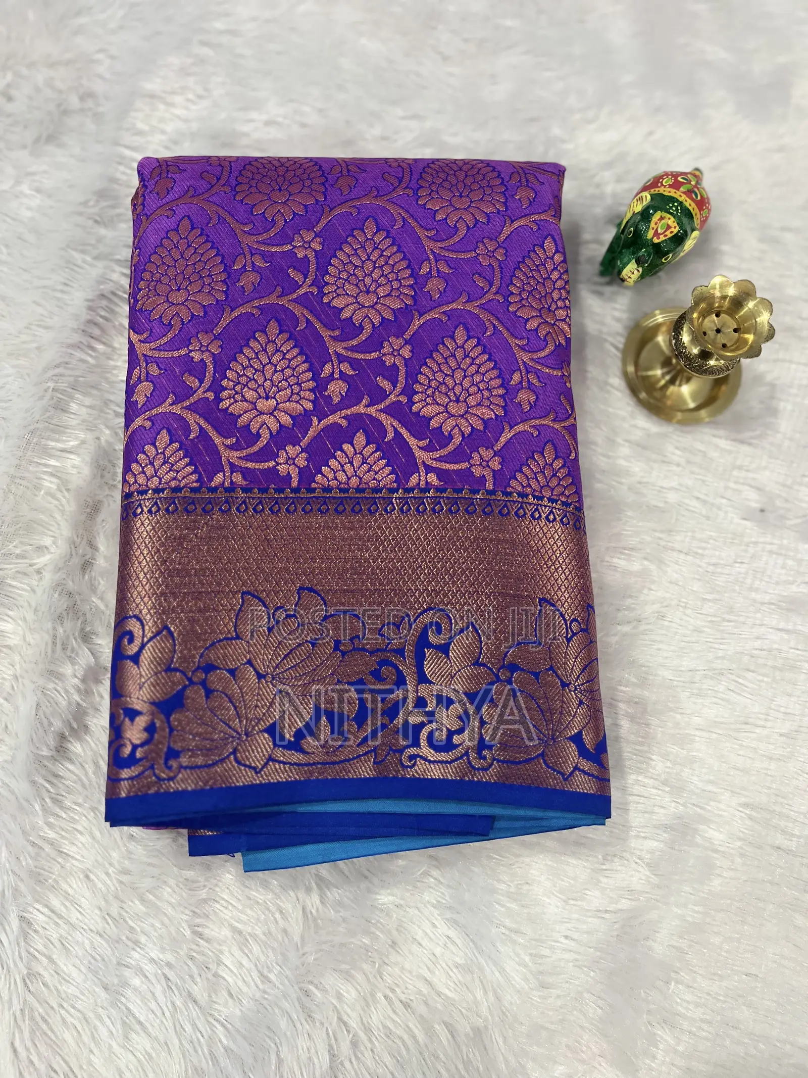 Wedding Collection/ Brocade Prince Copper Saree
