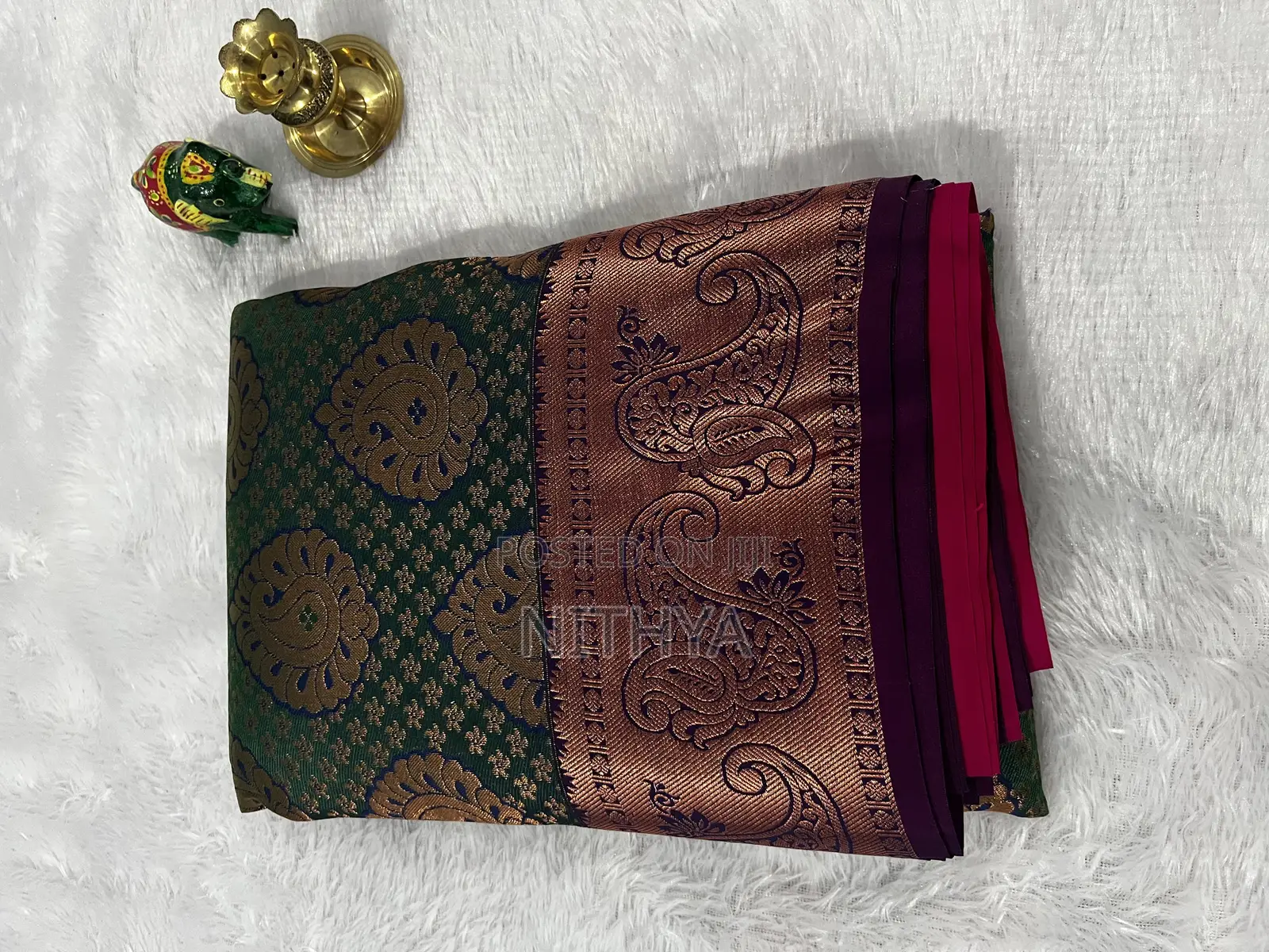 Wedding Collection/ Brocade Prince Copper Saree