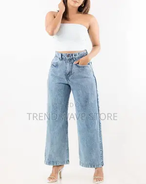 High Waist Acid Washed Wide Leg Drnim