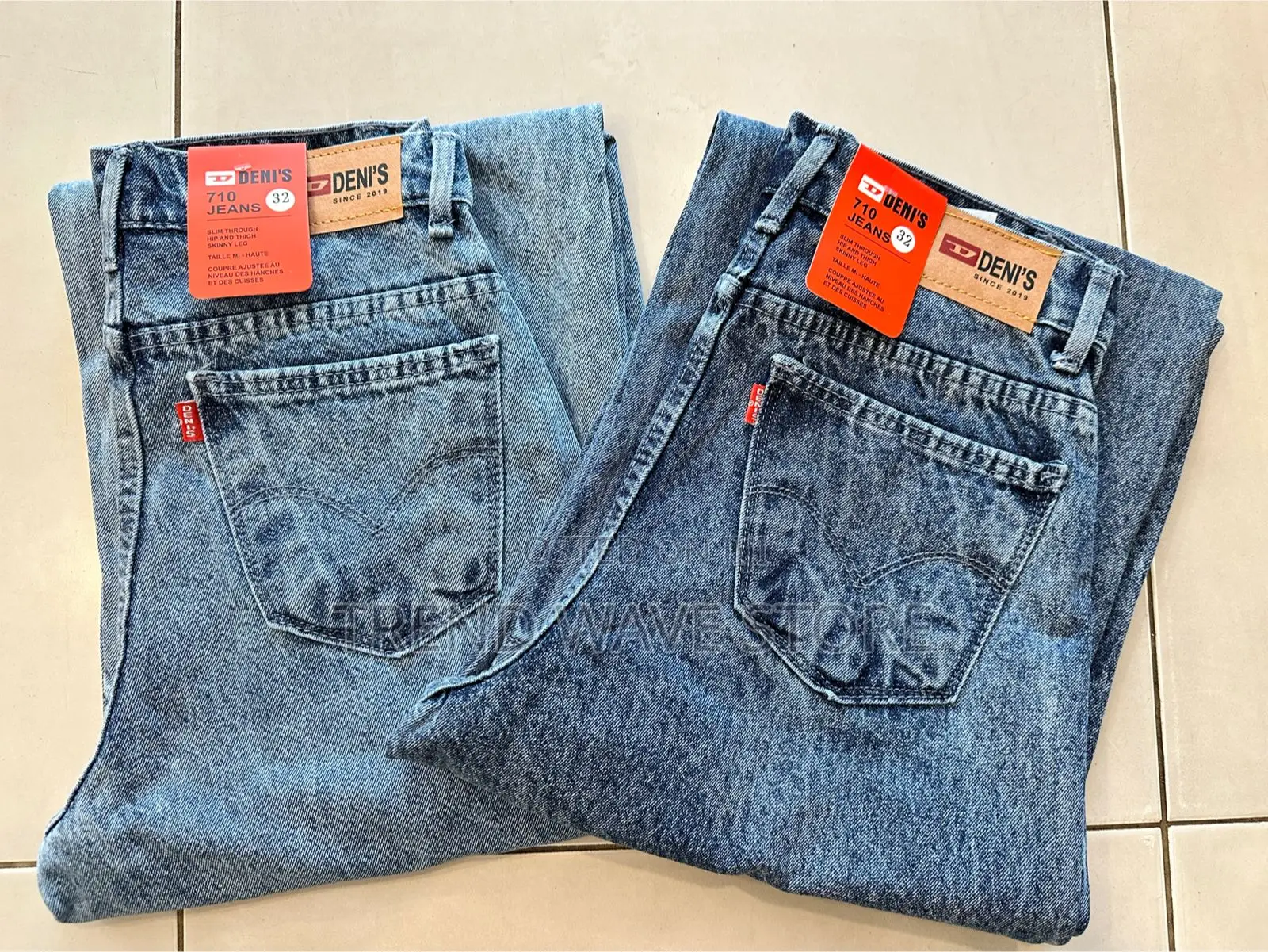 High Waist Acid Washed Wide Leg Drnim