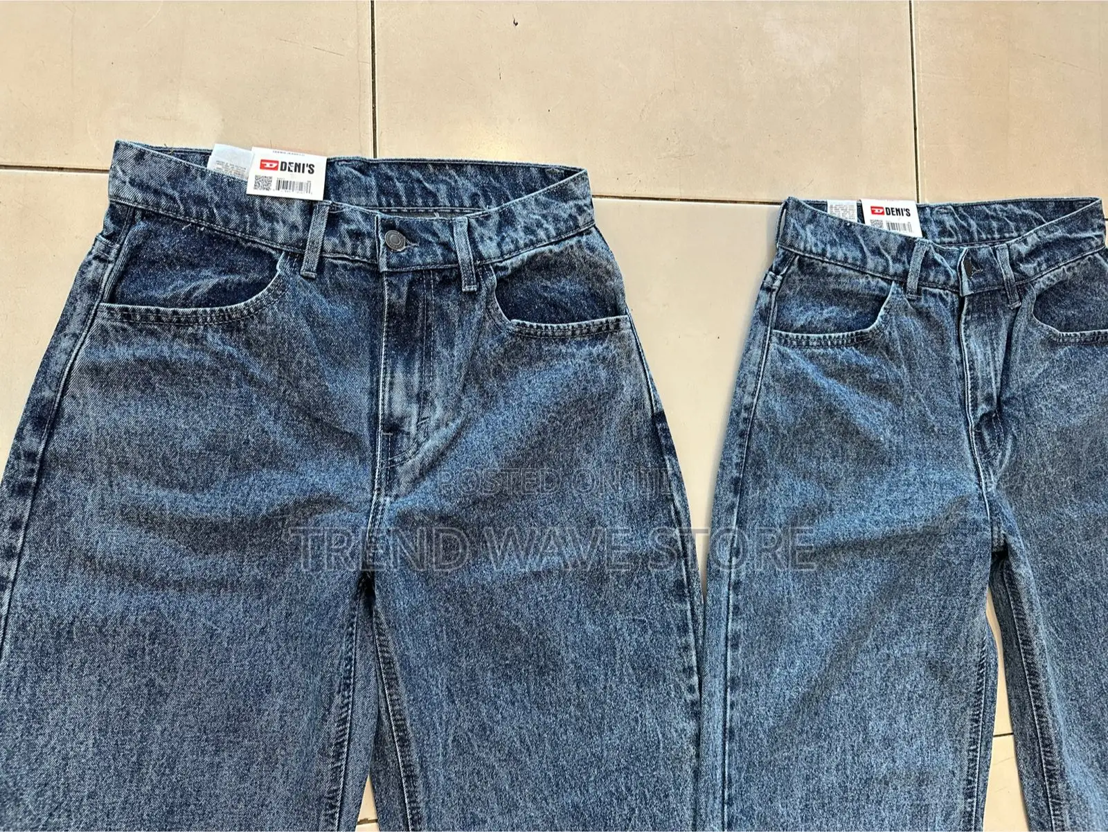 High Waist Acid Washed Wide Leg Drnim