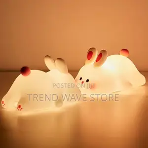 Big Face Rabbit Colorful Led Night Light Silicone Lamp