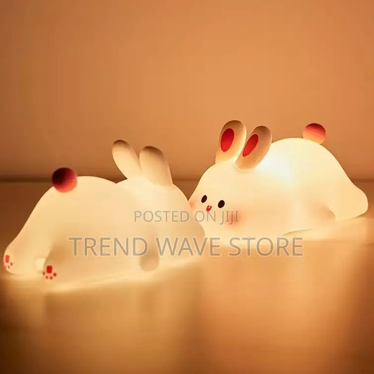 Big Face Rabbit Colorful Led Night Light Silicone Lamp