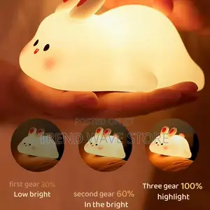 Big Face Rabbit Colorful Led Night Light Silicone Lamp