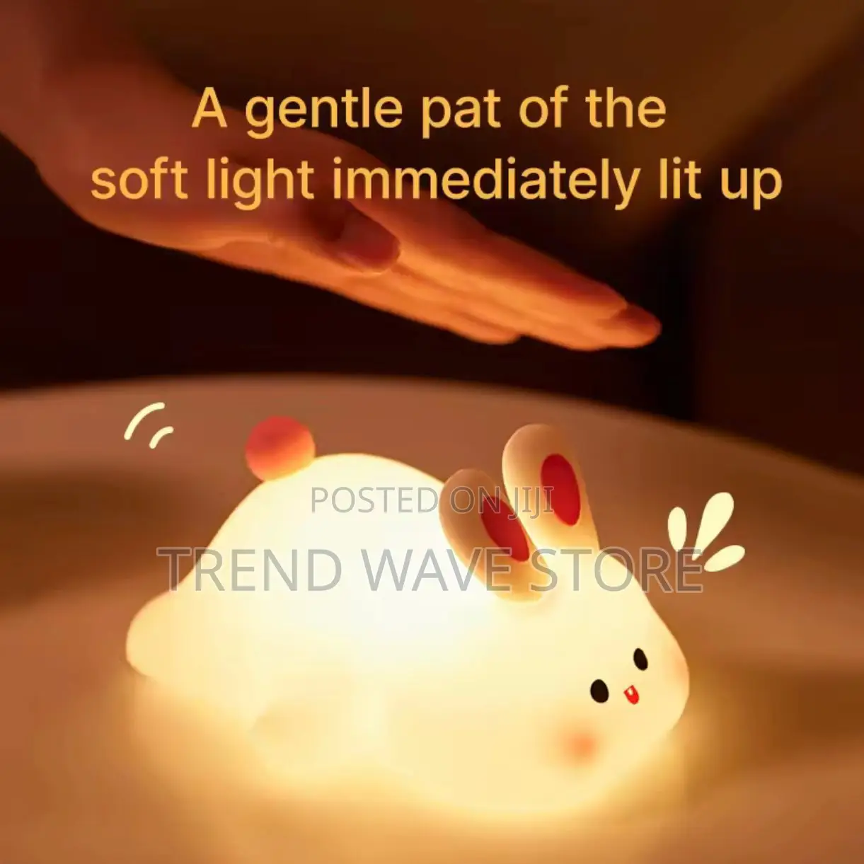 Big Face Rabbit Colorful Led Night Light Silicone Lamp