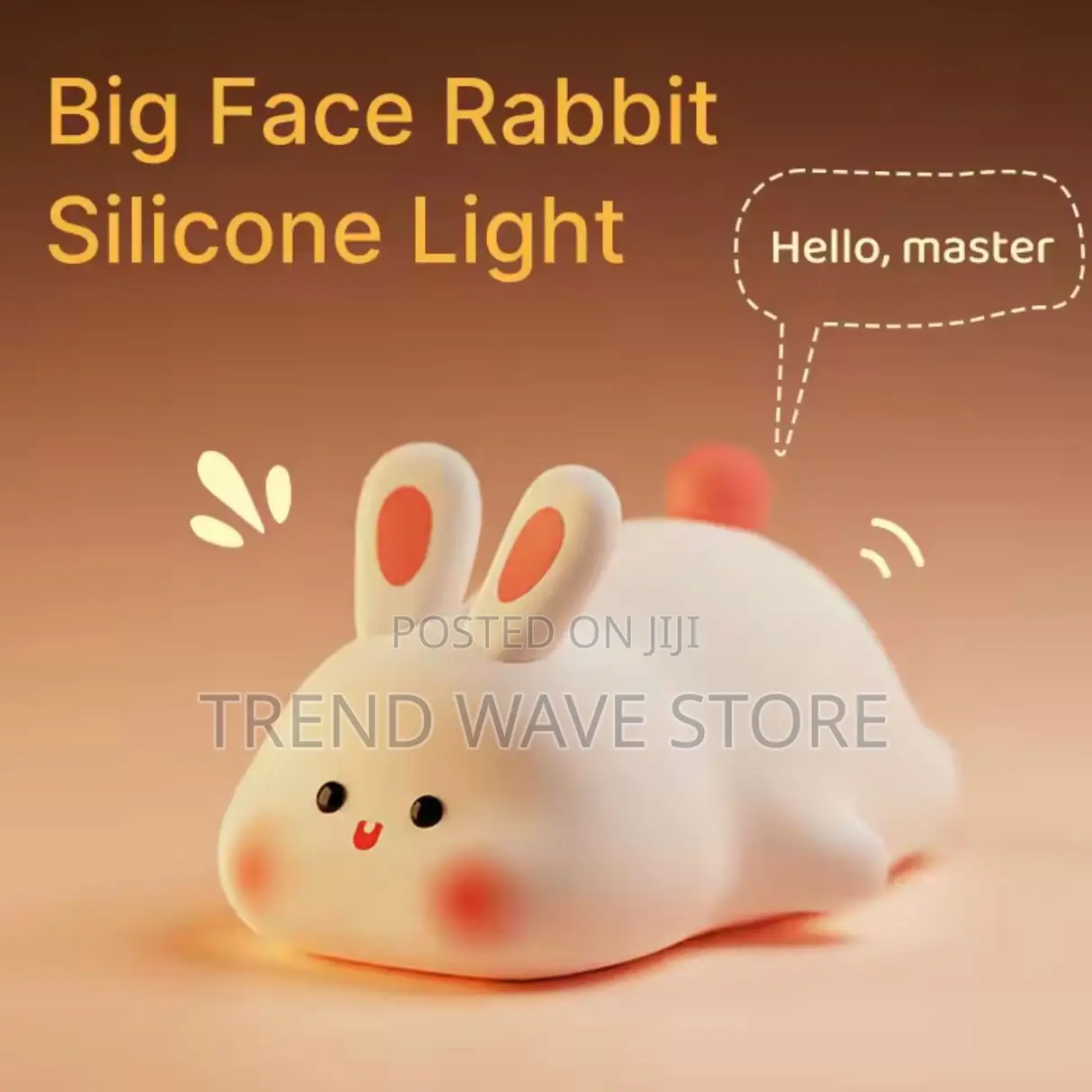 Big Face Rabbit Colorful Led Night Light Silicone Lamp