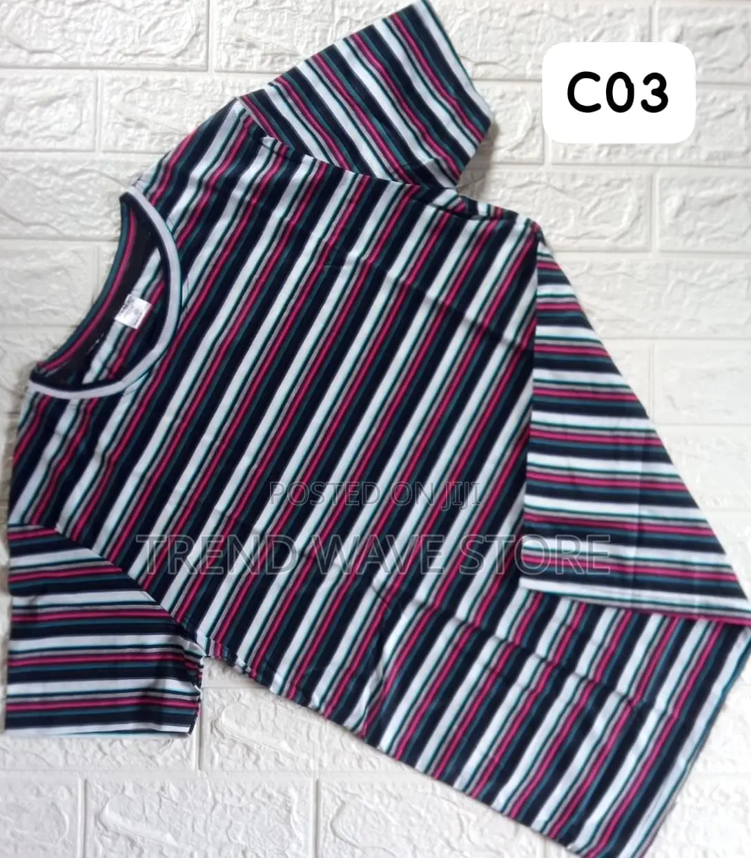 Unisex Strip Crew Neck