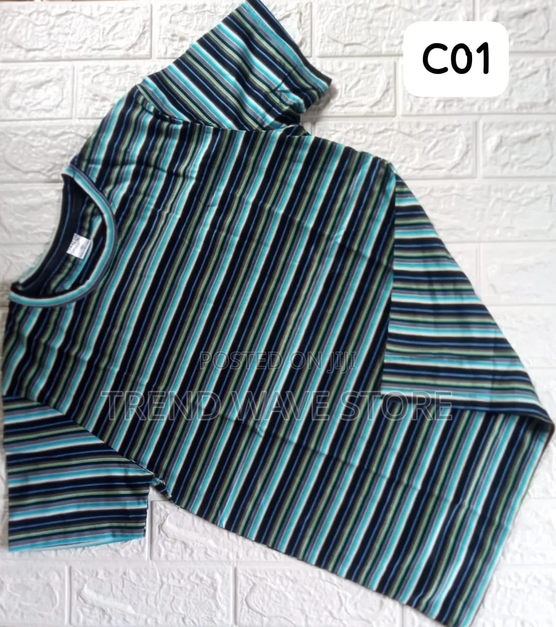 Unisex Strip Crew Neck