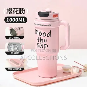 5 in 1 Insulated Tumbler With Handle Straw 1ltr