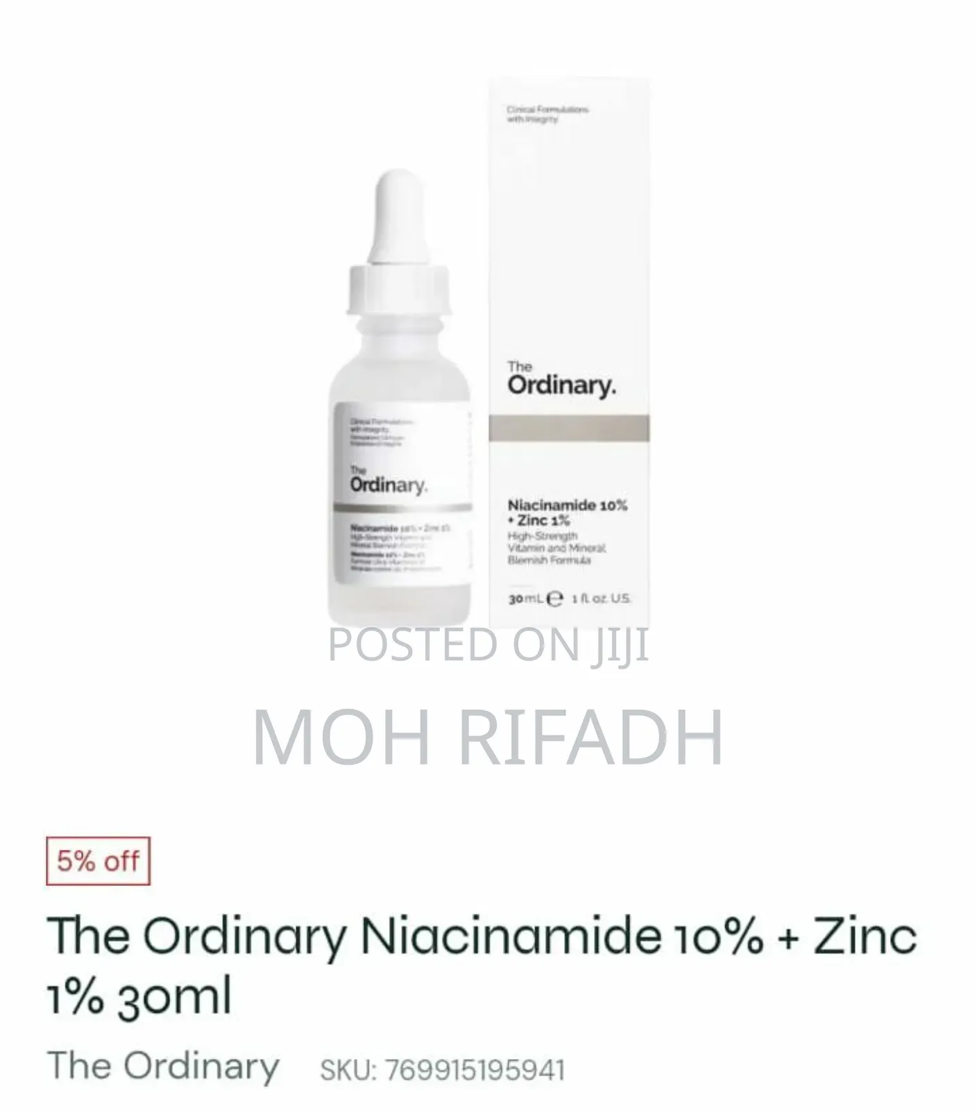 The Ordinary Niacinamide 10•/• + Zinc 1•/• 30ml