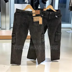 Photo - Acid Wash Baloon Pocket Cargo Big Fold Denim