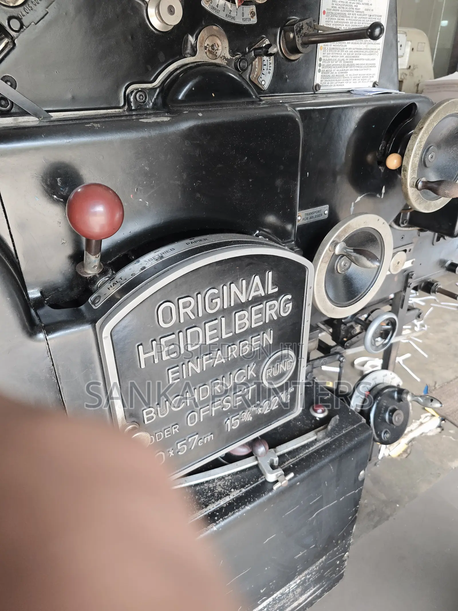 Heidelbergsorm 20.5 X 28 Heidelberg Buchdruck15.75 X 22.5