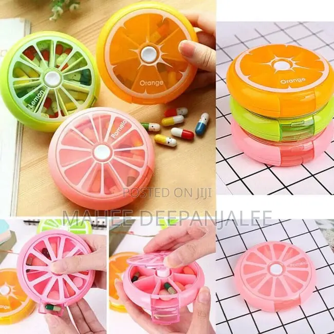 Round Portable Pill Box