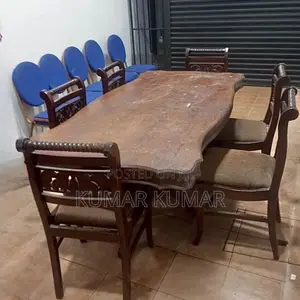 Solid Wood Dining Table With 6 Chairs