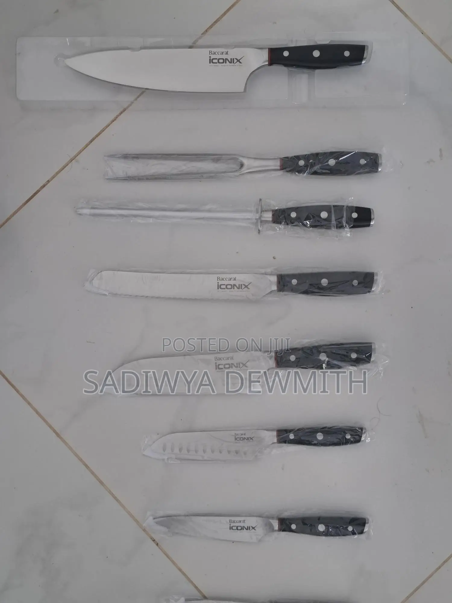 Original Baccarat Iconix Drenhen 9-Piece Knife Block