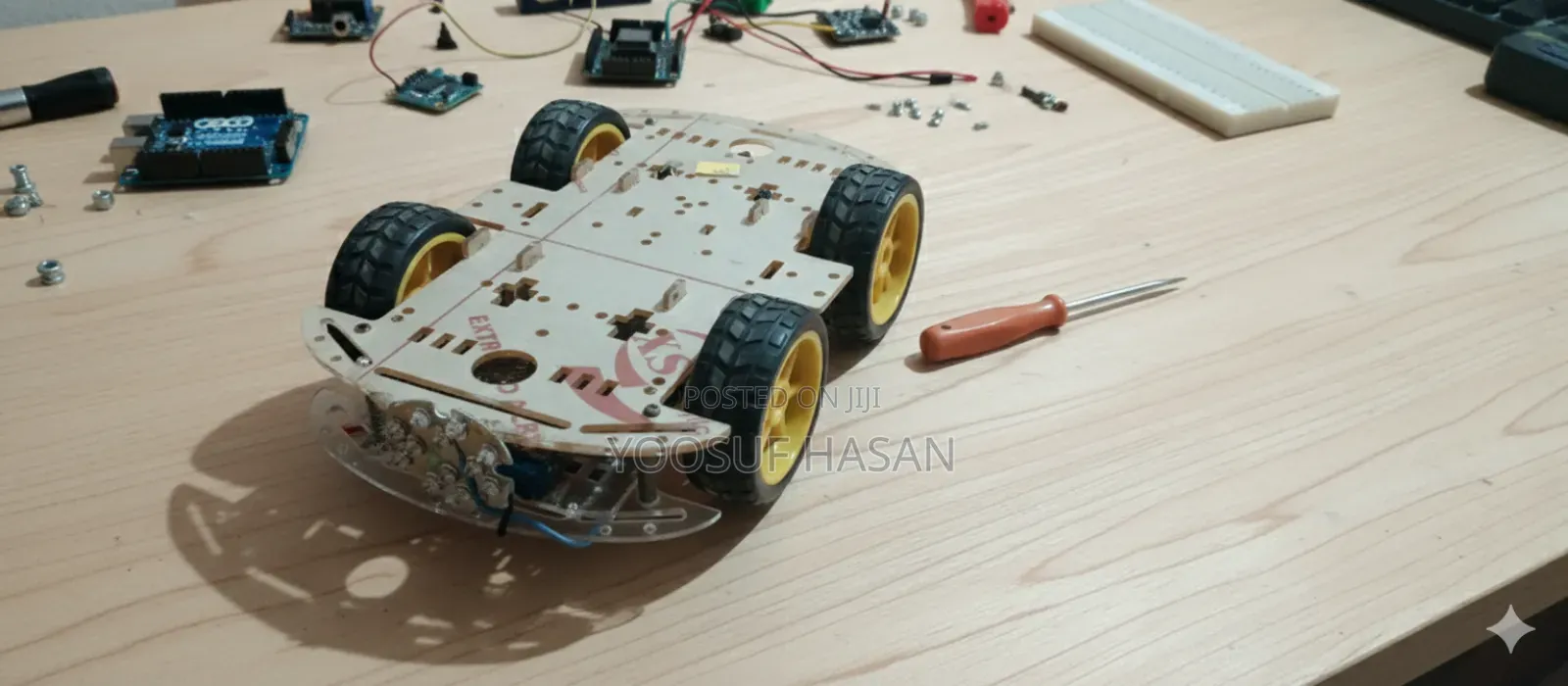 Proto Type Camera Robotic Car With Horn Head Light and Speaker